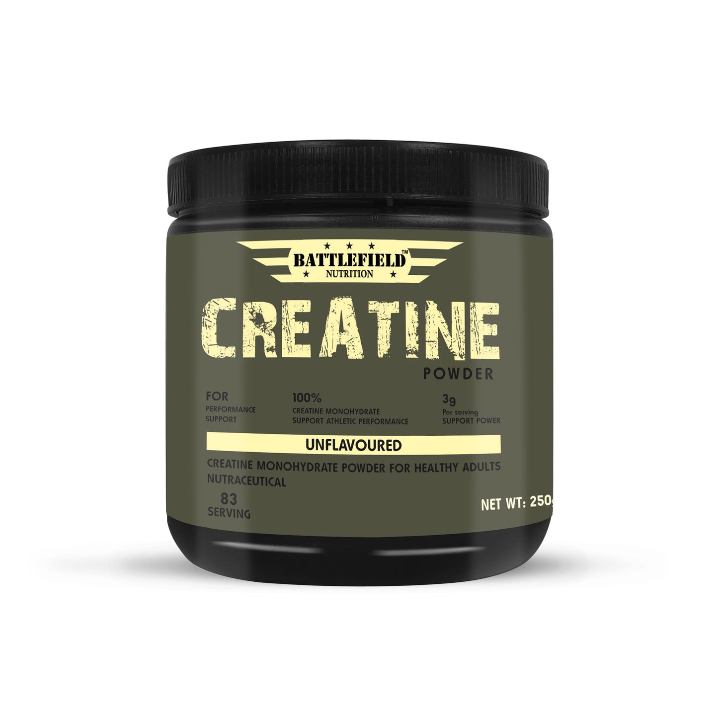 Battlefield Nutrition Creatine Powder 250GM Unflavoured