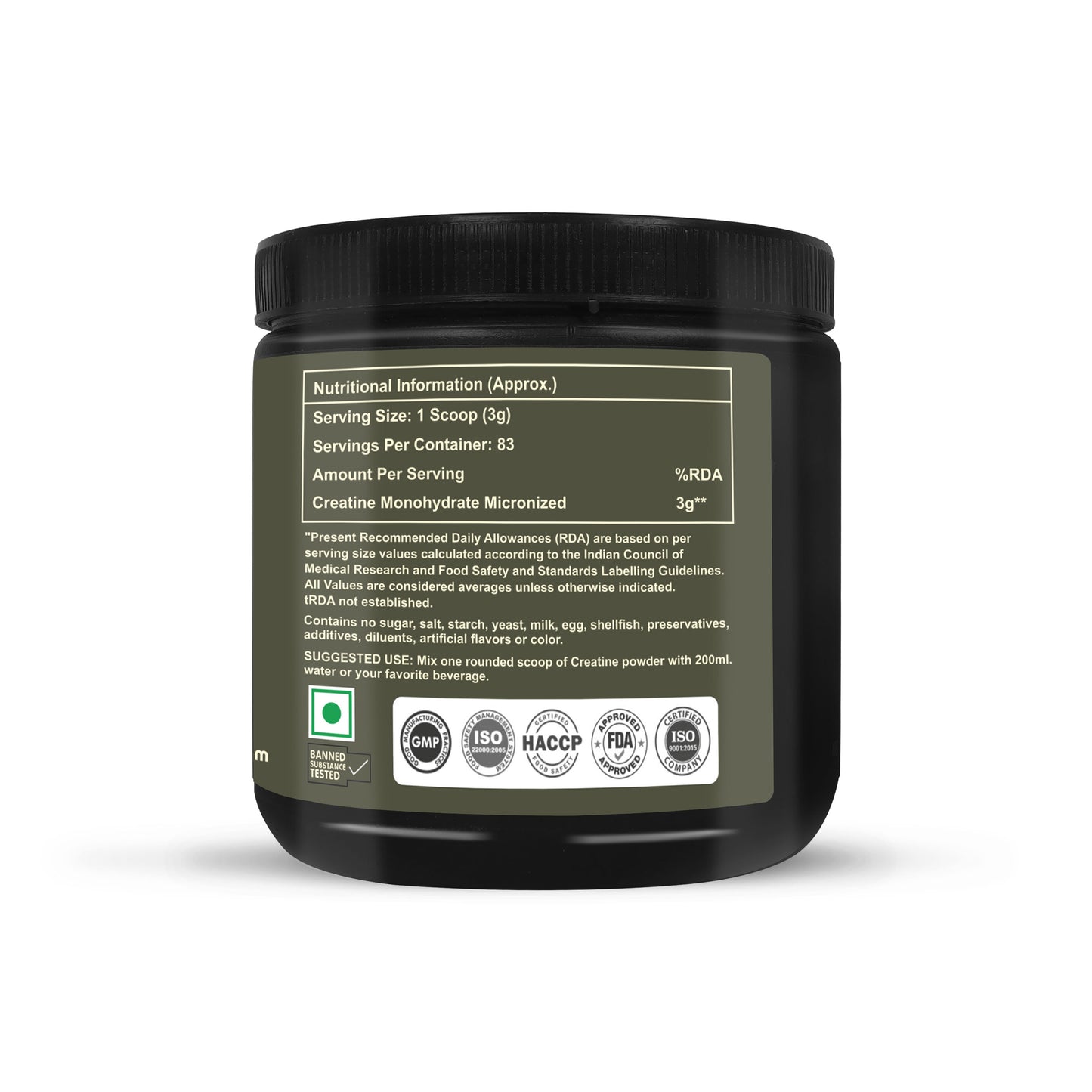 Battlefield Nutrition Creatine Powder 250GM Unflavoured