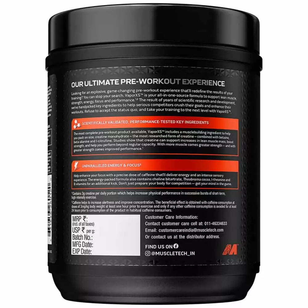 MUSCLETECH VAPOR X PRE WORKOUT 30 SERVINGS