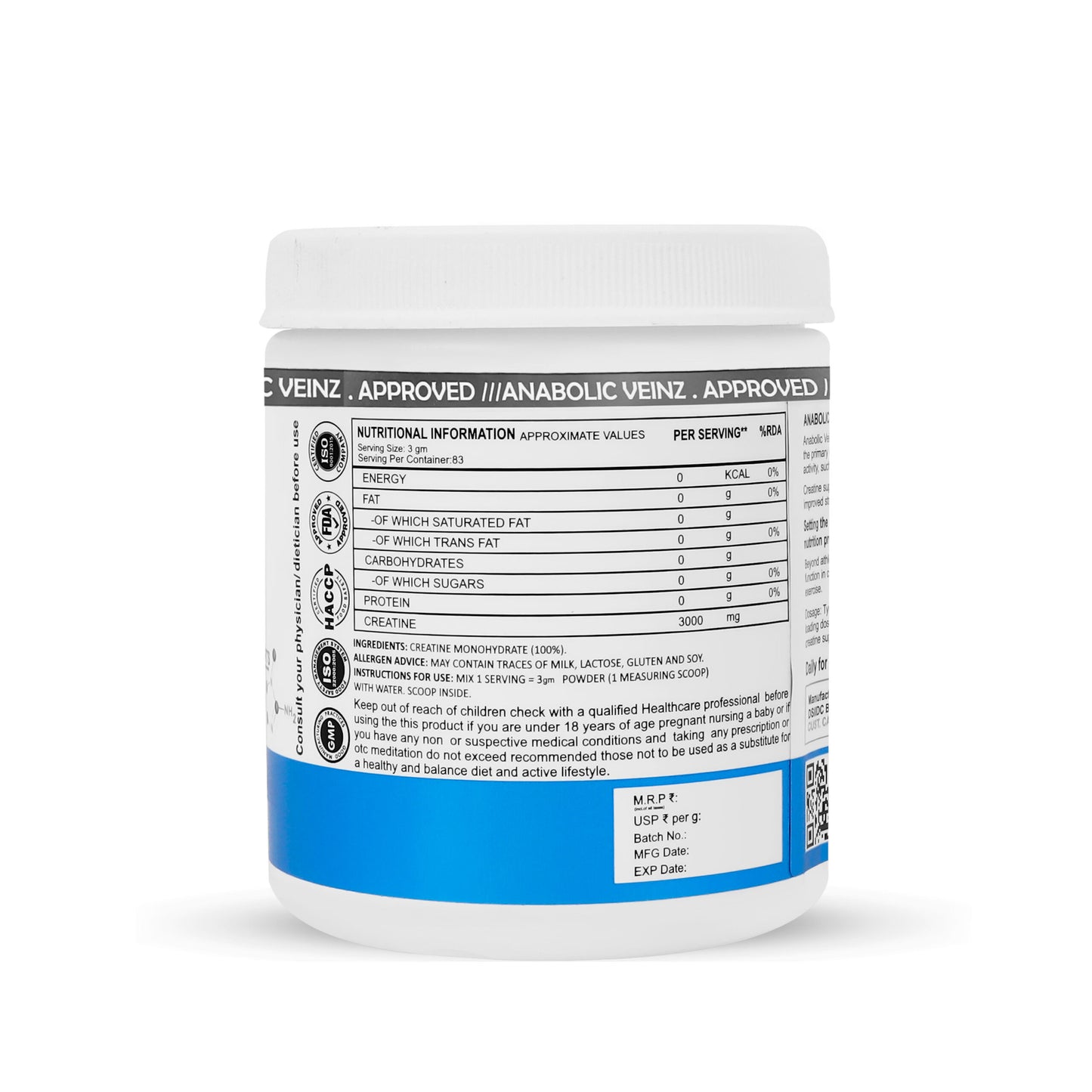 Anabolicveinz Creatine 250gm