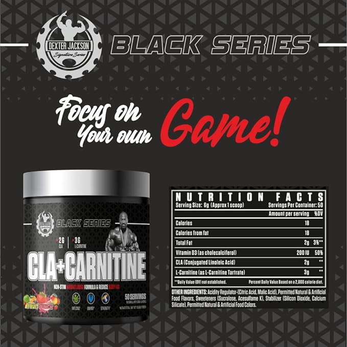 Dexter Jackson Black Series CLA + Carnitine Fruit Punch Flavour 50 Servings, 300 GM