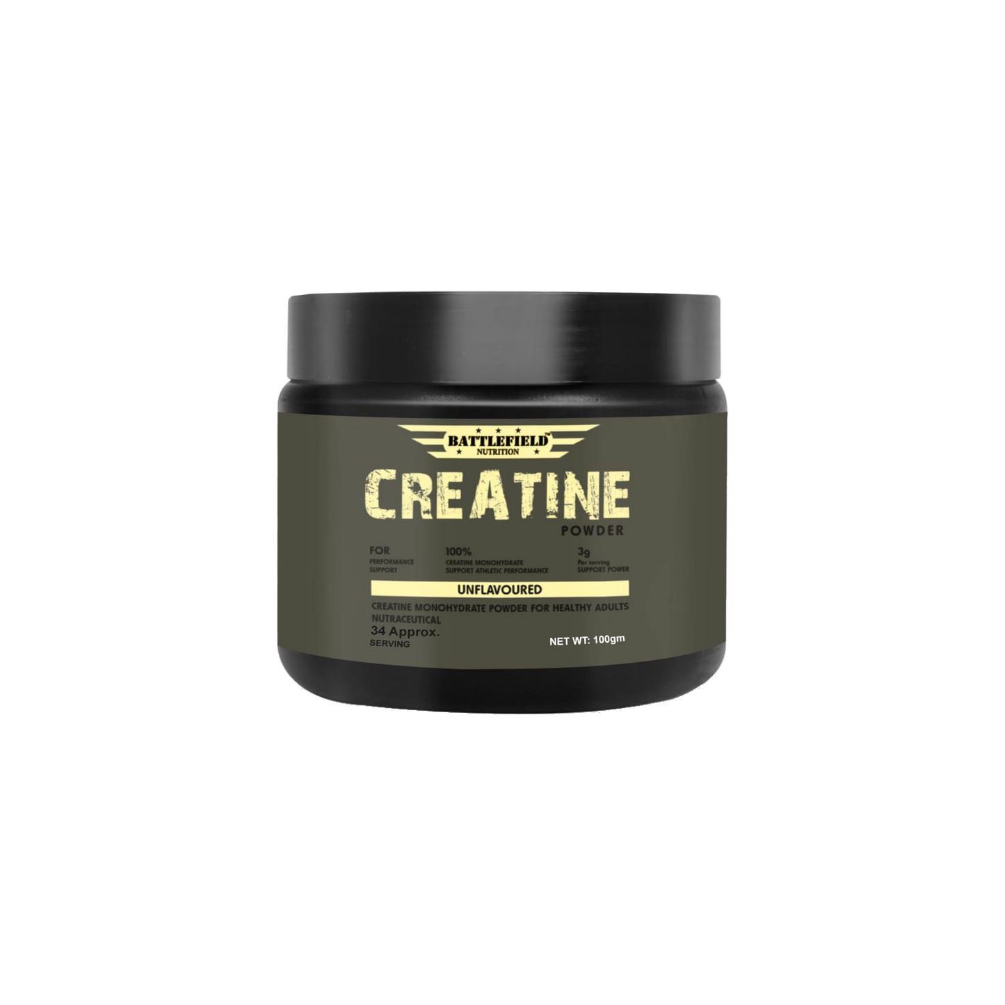 Battlefield Nutrition Creatine Powder 100GM Unflavoured