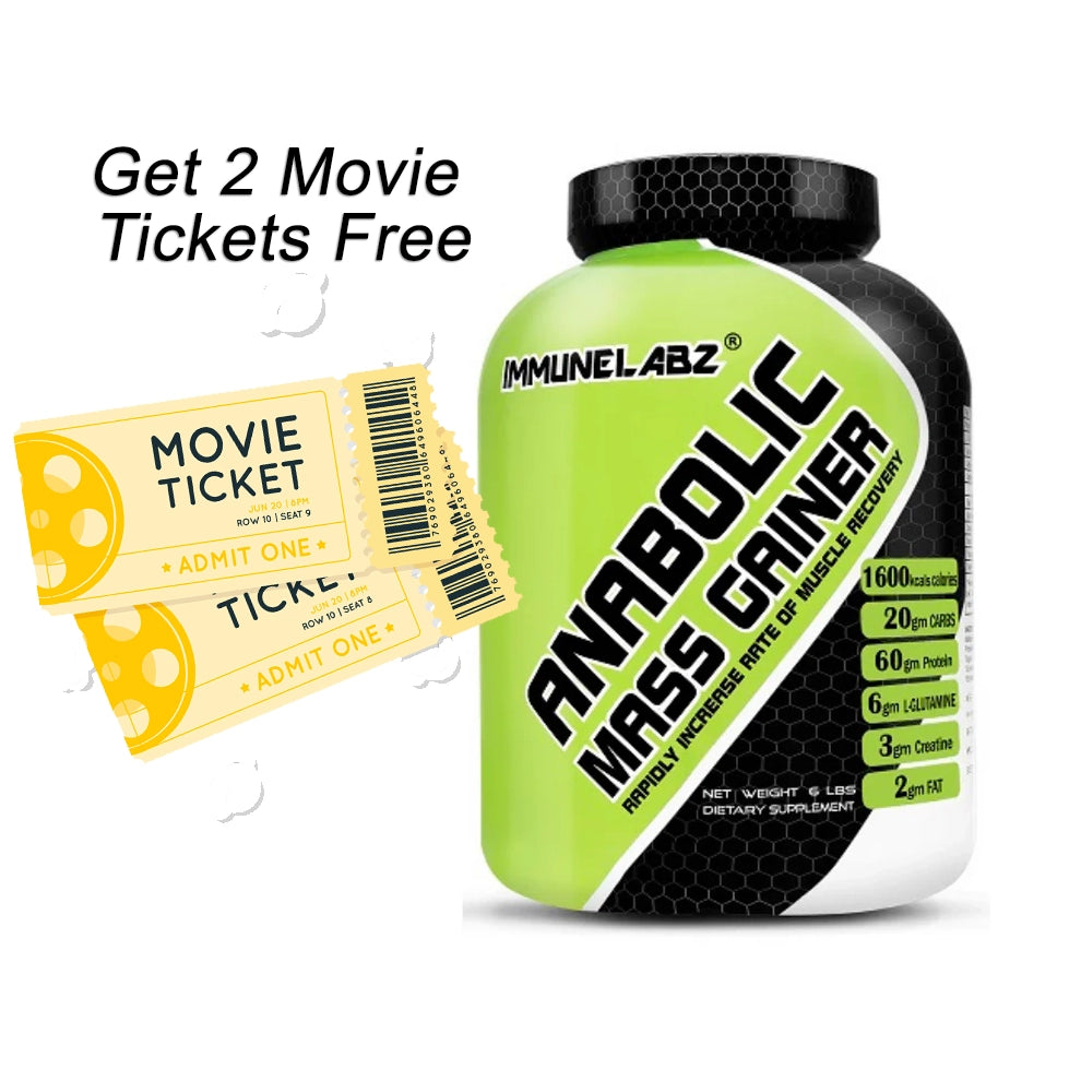 Immunelabz Anabolic Mass Gainer 6LBS with Free 2 Movie Tickets