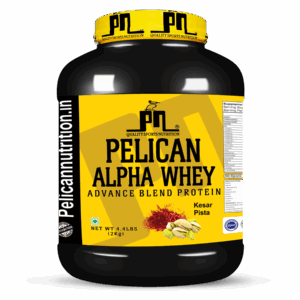 Pelican Nutrition – Pelican Alpha Whey Protein (4.4Lbs)(2kg) | 20g Protein | 67 Servings | Kesar Pista Flavour