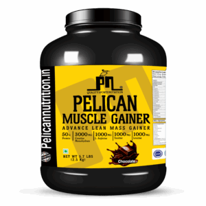 Pelican Nutrition – Muscle Gainer Advance Lean Mass Gainer (5.7Lbs) (2.5 kg) | 25g Protein | Added Creatine | Chocolate Flavour