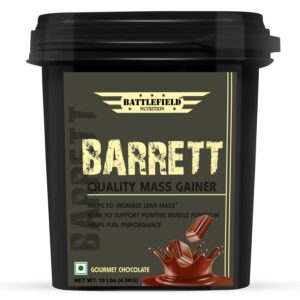 Battlefield Nutrition – Barrett Quality Mass Gainer (10lbs) | 50g Protein | Gourmet Chocolate