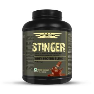 Battlefield Nutrition – STINGER Whey Protein Blend (5lbs) | 25g Protein Per Scoop | Gourmet Chocolate