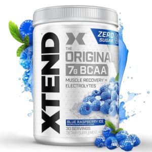 XTEND Original BCAA Powder – 7g BCAA | 2.5g Glutamine | Electrolytes | Blue Raspberry Ice | 30 Servings