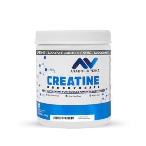 Anabolic Veinz Nutrition– Creatine Monohydrate Powder (250g • Unflavoured) | 100% Micronized | 83 Servings | Strength & Power Booster