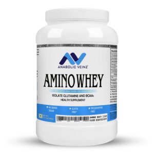 Anabolic Veinz Nutrition – Amino Whey Protein Blend (2.2lbs)(1Kg) | 25g Protein Per Scoop | Kesar Pista Badam