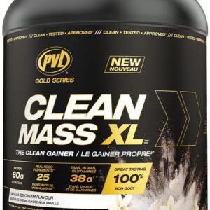 PVL Clean Mass XL Gold Series Mass Gainer (5Lbs) | 60g Protein | 1120 Calories | Vanilla Ice Cream Flavour