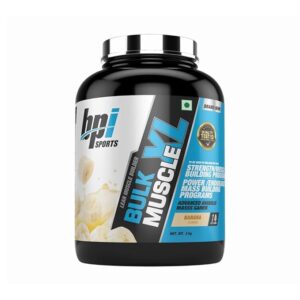 BPI Sports Bulk Muscle XL Mass Gainer (3kg) | High Calorie Lean Mass Builder | Banana Flavour