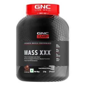 GNC AMP Mass XXX Advanced Muscle Gainer (2kg) | 50g Protein | 125g Carbs | 3g Creatine | Chocolate Flavour