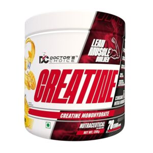 Doctor’s Choice Creatine Monohydrate Powder – 3g Creatine Per Serving | Lean Muscle Builder | 250g | 78 Servings