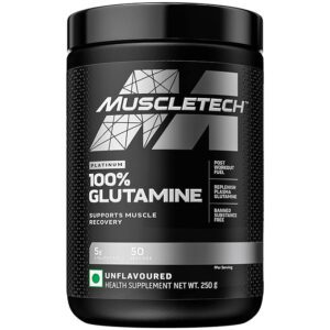 MuscleTech Platinum 100% Glutamine (250g) | 5g L-Glutamine Per Serving | Supports Muscle Recovery | Unflavoured
