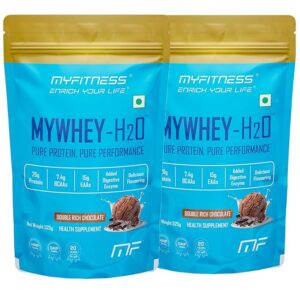 MyFitness MyWhey-H2O Whey Protein (525g) | 26g Protein | 7.4g BCAAs | Cafe Sundae Flavour | Fast Absorbing