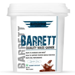 Battlefield Nutrition – White Series – Barrett Quality Mass Gainer (10lbs) | 50g Protein | Gourmet Chocolate
