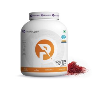 Proquest Power Whey Protein Powder (2kg) | 24g Protein Per Serving | With Probiotics & Digestive Enzymes | Kesar Pista Flavor