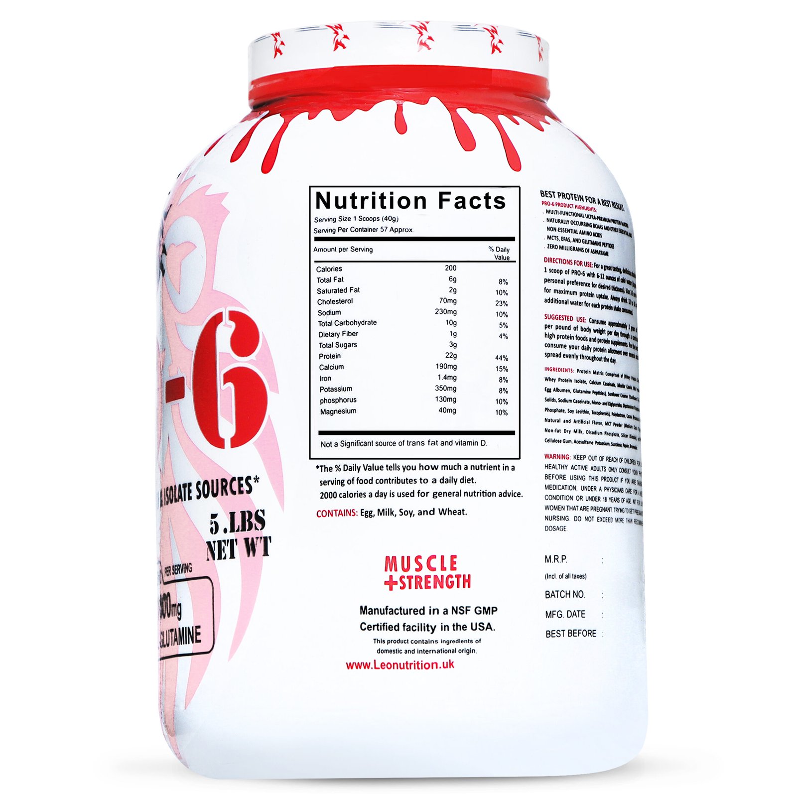 Leo Nutrition - Pro-6 Isolate (5Lbs) - Image 3
