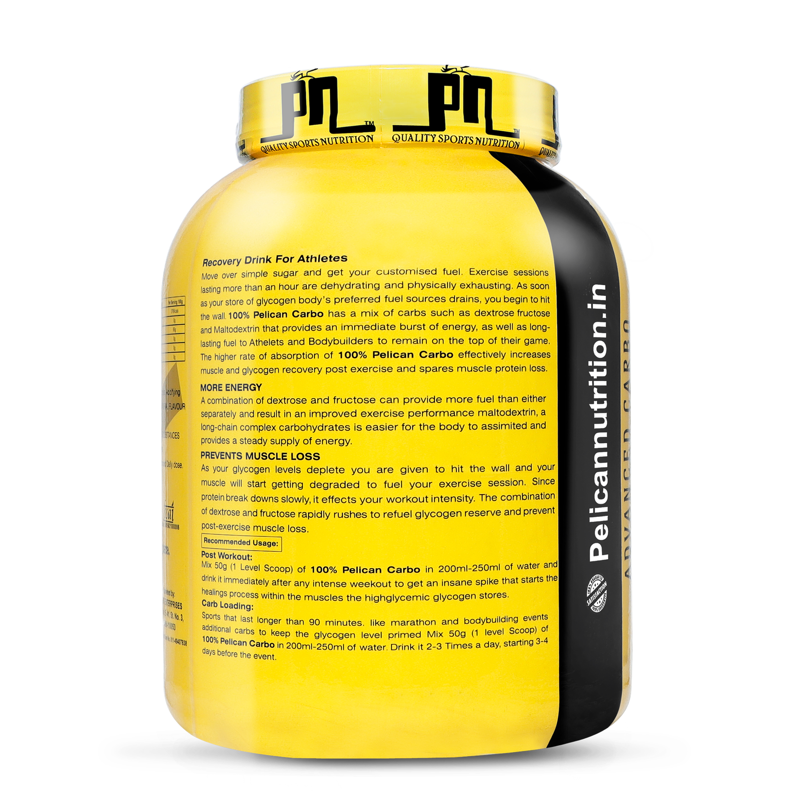 Pelican Nutrition – 100% Advanced Carbo Recovery Drink | Fast Energy | Athlete Recovery Formula | (2Kg) | Free Shaker - Image 2