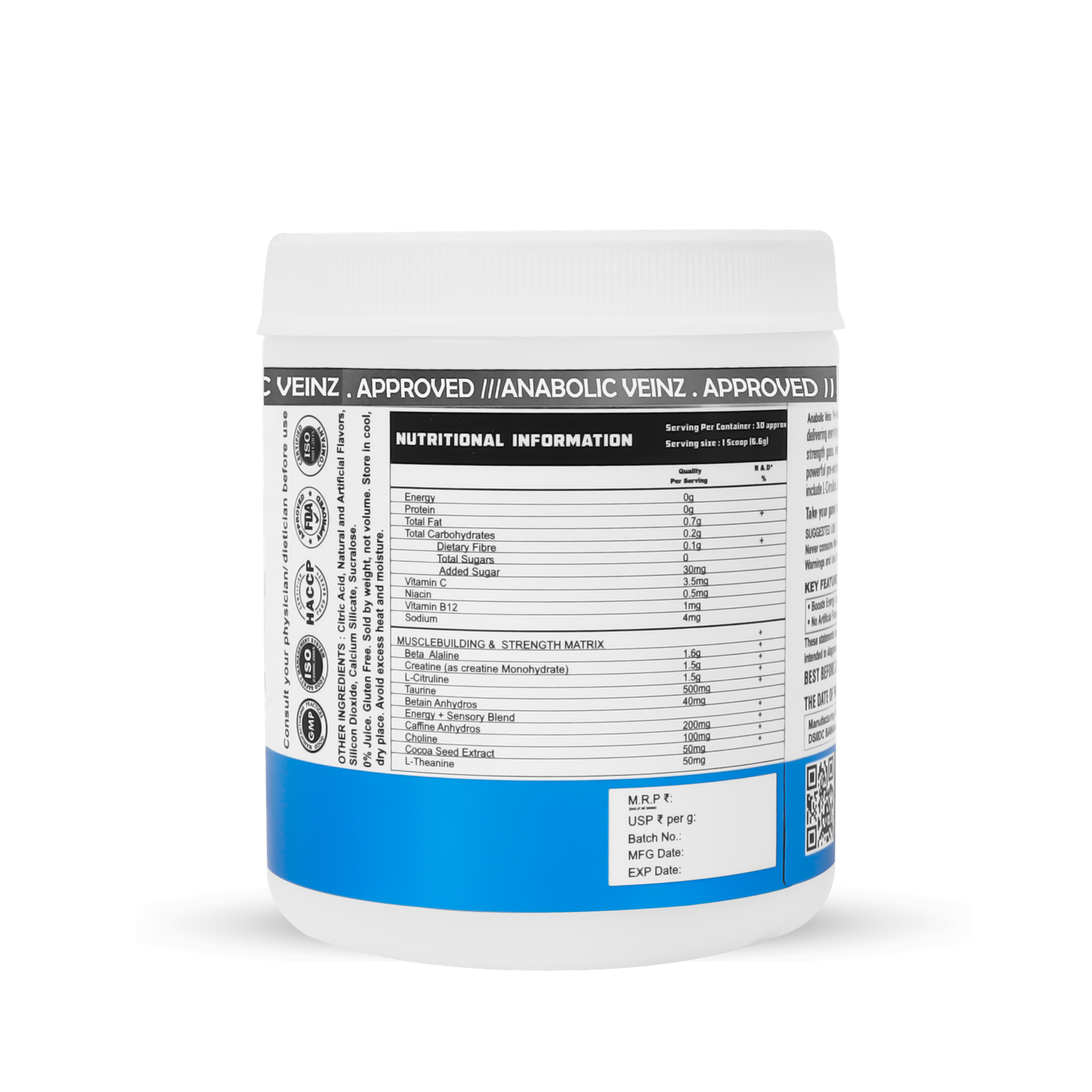 Anabolic Veinz Nutrition - Pre-Workout | (200g) - Image 2