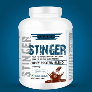 Battlefield Nutrition - Stinger Whey Protein (5lbs) | 25g Protein | Gourmet Chocolate | White Series