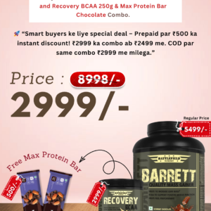 Buy Battlefield Nutrition – Barrett Quality Mass Gainer 6Lbs + Recovery BCAA 250g + Max Protein Bar Combo