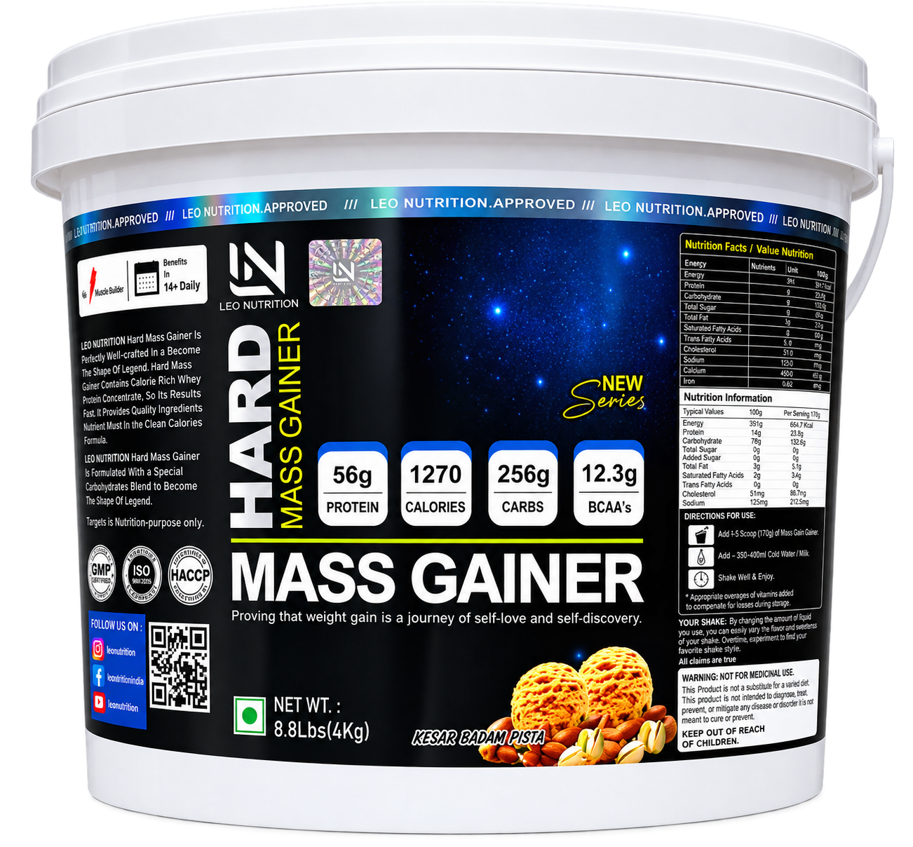 Leo Nutrition Hard Mass Gainer | 10lbs / 6lbs - Image 4