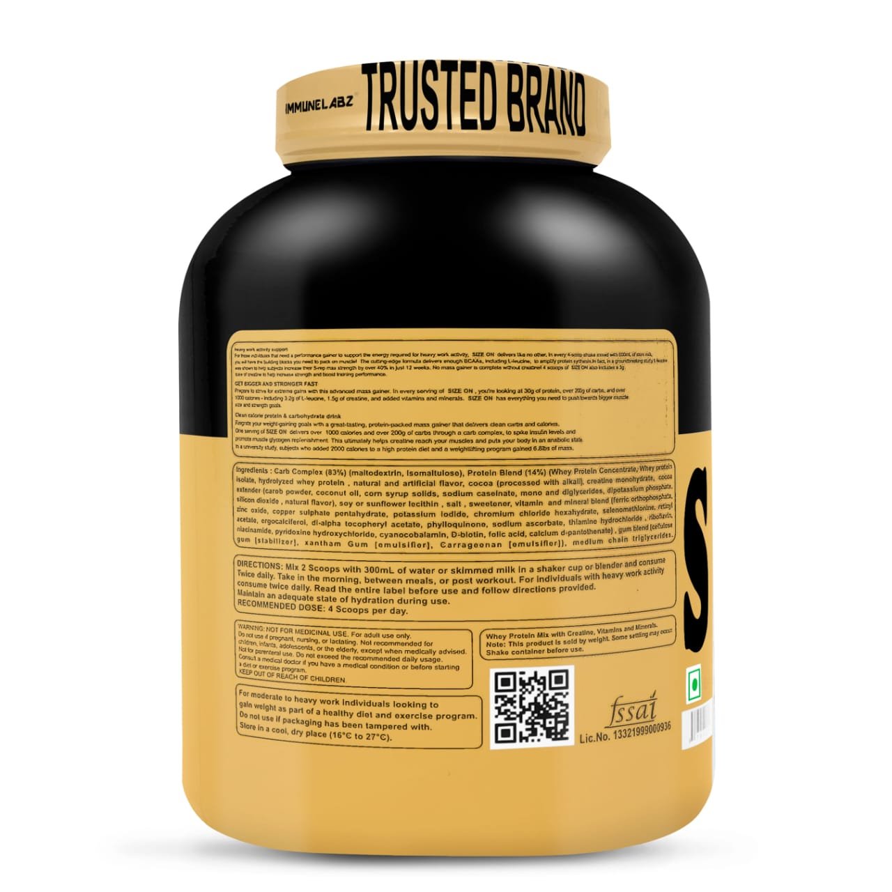 Immunelabz Nutrition - Size On Mass Gainer - Image 4