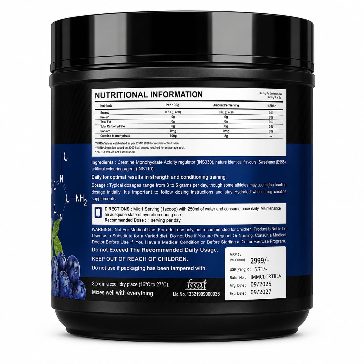 Immunelabz Nutrition 2.0 Micronized Creatine Monohydrate | Pure Strength, Power & Muscle Performance Formula | 300g / 100g - Image 6