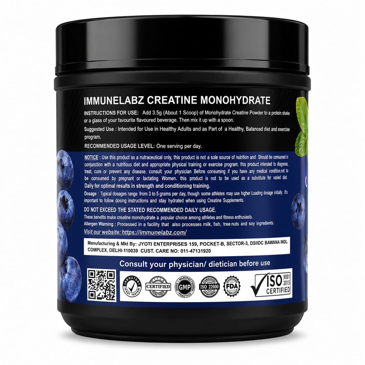 Immunelabz Nutrition 2.0 Micronized Creatine Monohydrate | Pure Strength, Power & Muscle Performance Formula | 300g / 100g - Image 5
