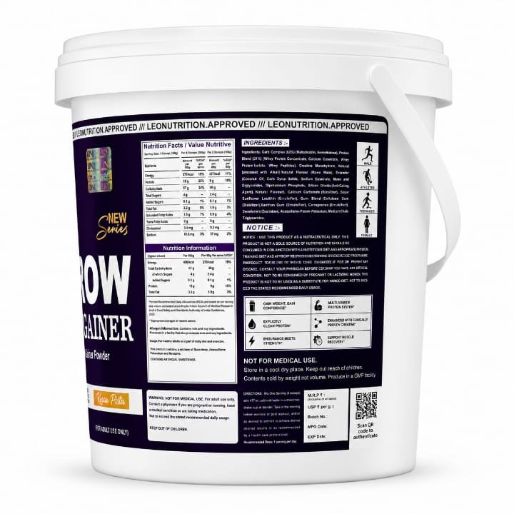 Leo Nutrition Grow Mass Gainer | 10lbs / 6lbs - Image 3