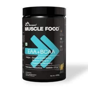Dr. Morepen EAA + BCAA Supplement Powder | Blue Raspberry Flavor | Amino Acids with Probiotics for Lean Muscle | Strength,Energy & Muscle Recovery | Hydration Support | 30 Servings, 450g