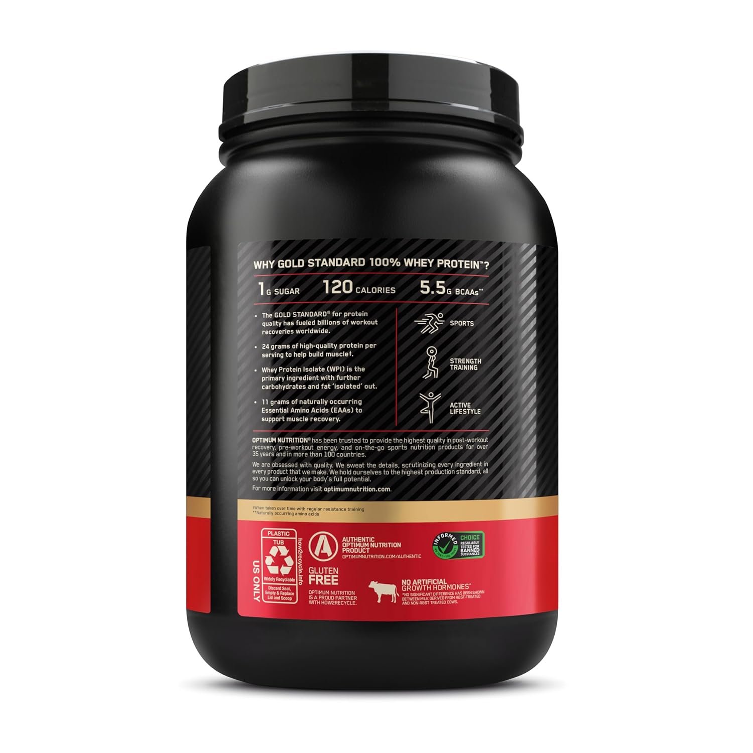 Optimum Nutrition (ON) Gold Standard 100% Whey 907g | (Double Rich Chocolate) | Protein Powder for Muscle Support & Recovery | Vegetarian - Primary Source Whey Isolate - Image 3