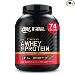 Optimum Nutrition (ON) Gold Standard 100% Whey Protein Powder | 5lbs, 2.27 kg | (Double Rich Chocolate) | Primary Source Isolate,For Men and Women