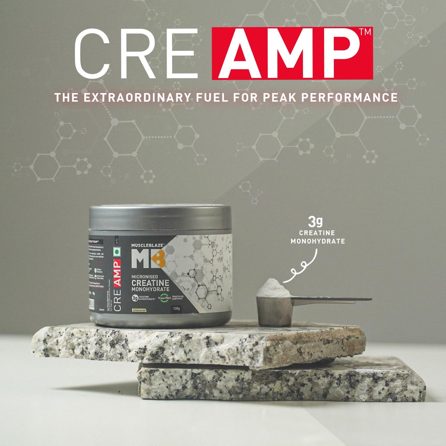 MuscleBlaze Micronised Creatine Monohydrate CreAMP Powder | (30 Servings, 120g) | Trustified Certified Creatine - Image 8