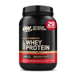 Optimum Nutrition (ON) Gold Standard 100% Whey 907g | (Double Rich Chocolate) | Protein Powder for Muscle Support & Recovery | Vegetarian - Primary Source Whey Isolate