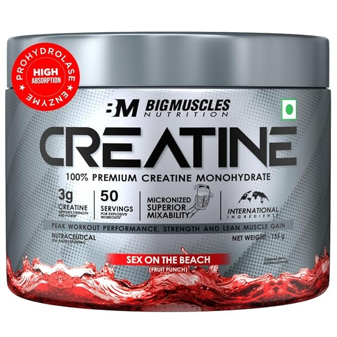 Bigmuscles Nutrition Creatine 102g | Micronized Creatine Monohydrate To Support Lean Muscle Repair & Recovery | Increase Strength & Athletic Performance,Powder