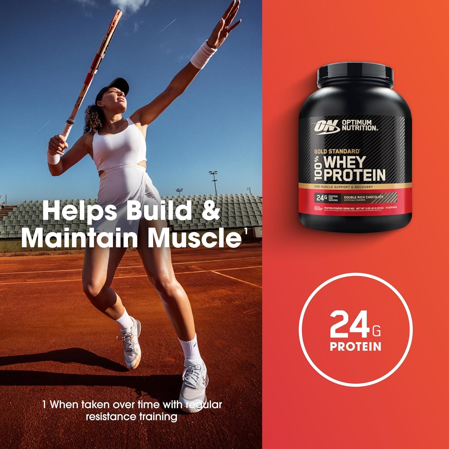 Optimum Nutrition (ON) Gold Standard 100% Whey Protein Powder | 5lbs, 2.27 kg | (Double Rich Chocolate) | Primary Source Isolate,For Men and Women - Image 4