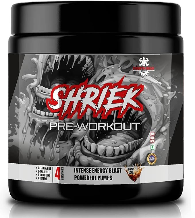 SHRIEK Pre-Workout Powder | High-Stim Energy | 200mg Caffeine | 4-Way Pump Blend | Beta-Alanine | Citrulline & Arginine – Intense Focus & Performance