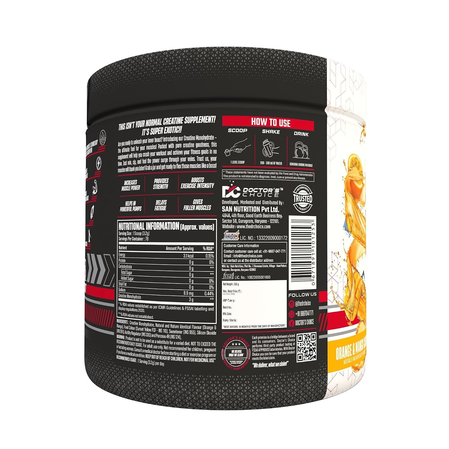 DC DOCTORS CHOICE Creatine Monohydrate 78 Serving 250 gm - Image 7