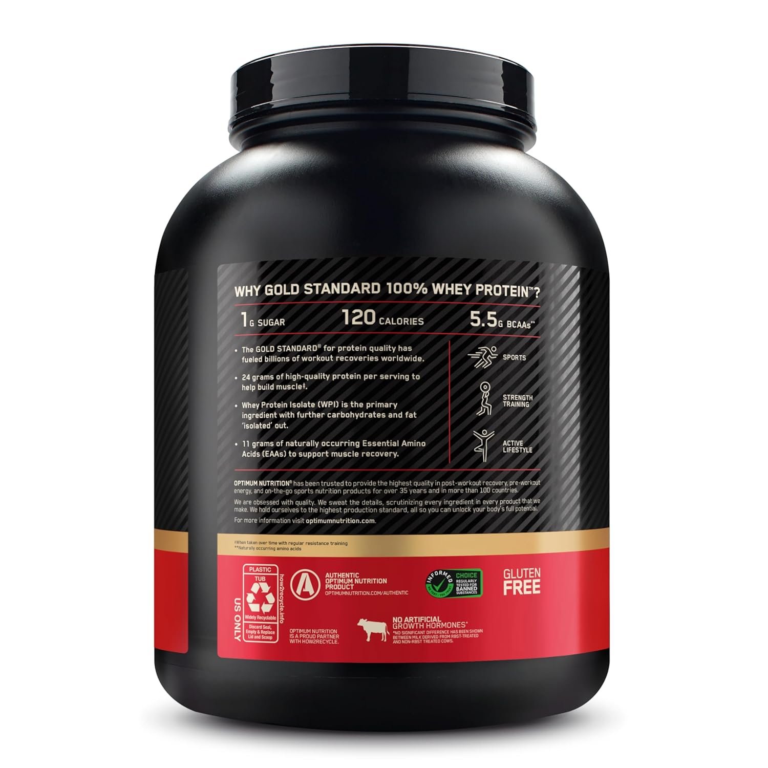 Optimum Nutrition (ON) Gold Standard 100% Whey Protein Powder | 5lbs, 2.27 kg | (Double Rich Chocolate) | Primary Source Isolate,For Men and Women - Image 3
