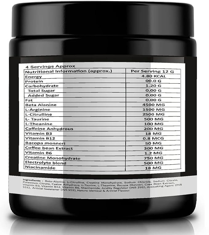 SHRIEK Pre-Workout Powder | High-Stim Energy | 200mg Caffeine | 4-Way Pump Blend | Beta-Alanine | Citrulline & Arginine – Intense Focus & Performance - Image 3
