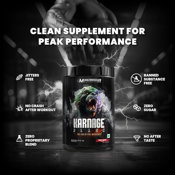 Bigmuscles Nutrition Karnage Pre workout | (60 Servings) | Pre-workout Supplement Supports to Improve Focus | Strength, Energy and Pump - Image 8