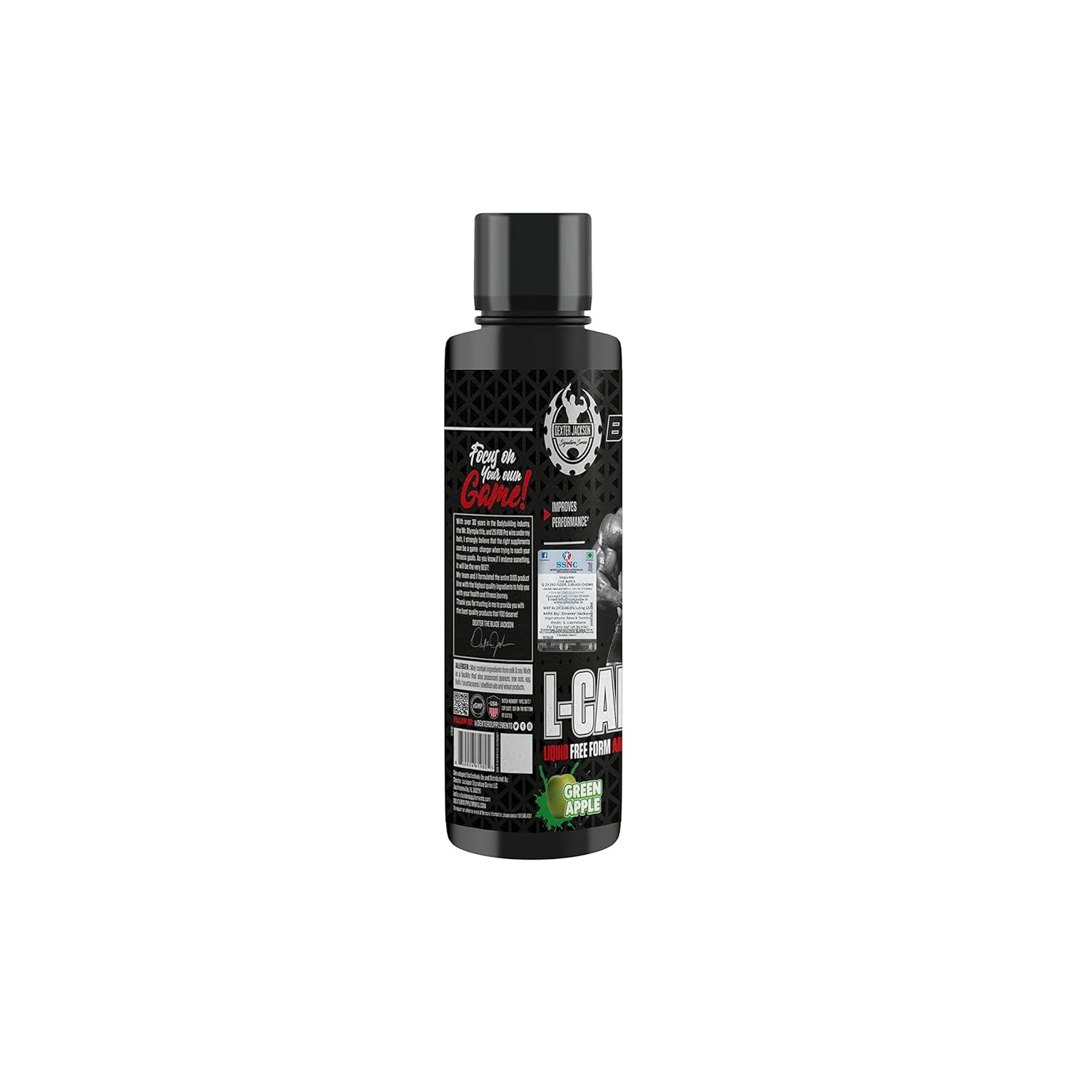 Dexter Jackson Black Series Carnitine liquid | Free from Amino Acid | Green Apple Flavor |31 Serving,3500 MG (473.28 ML) - Image 4