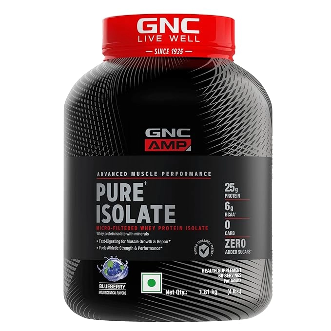 GNC AMP Pure Isolate Protein Powder | Low Carbs With Zero Added Sugar | 1.81kg - Image 2