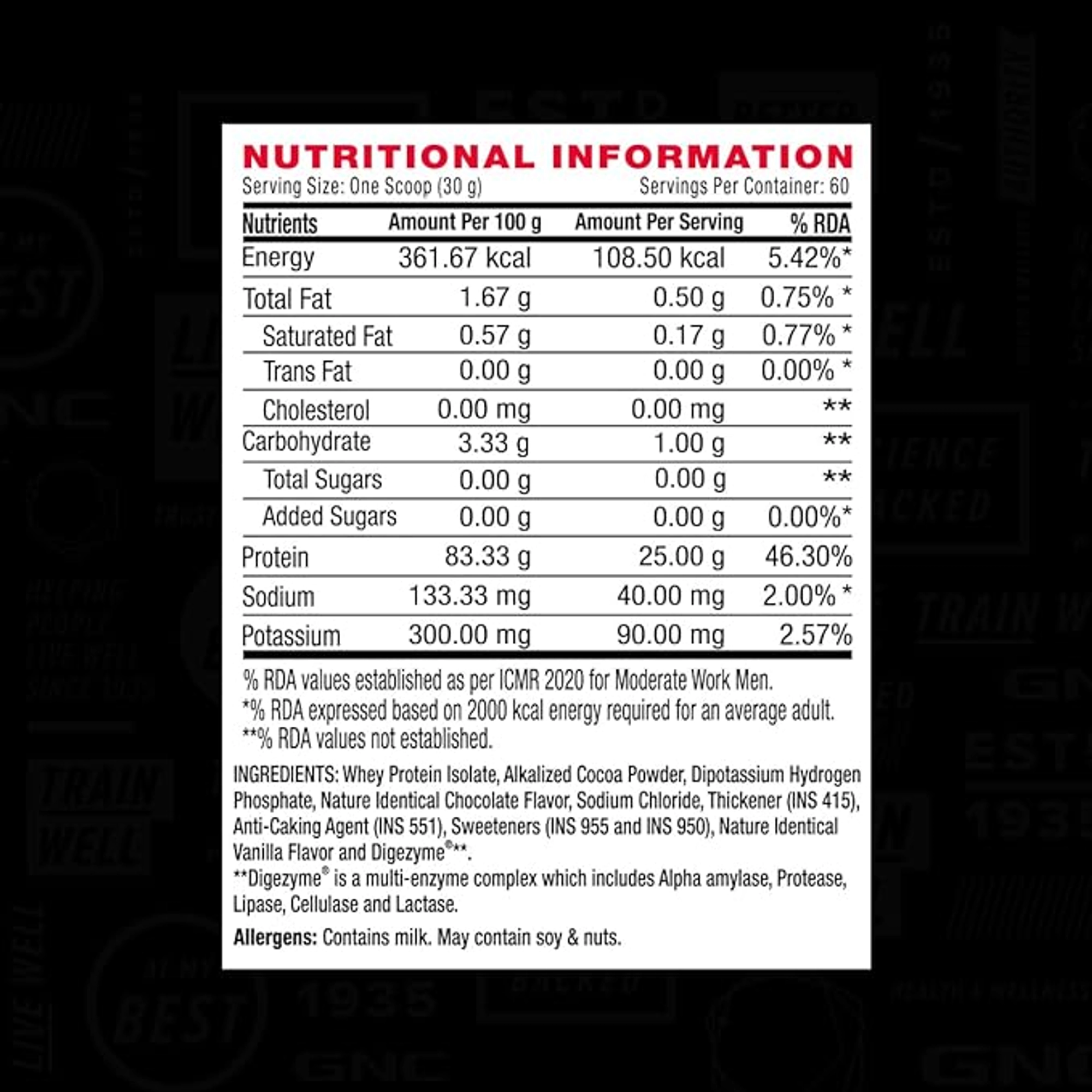 GNC AMP Pure Isolate Protein Powder | Low Carbs With Zero Added Sugar | 1.81kg - Image 5