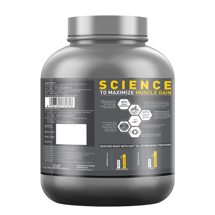 MuscleBlaze Biozyme Performance Whey Protein, 4.4 lbs, 2 kg - Image 2