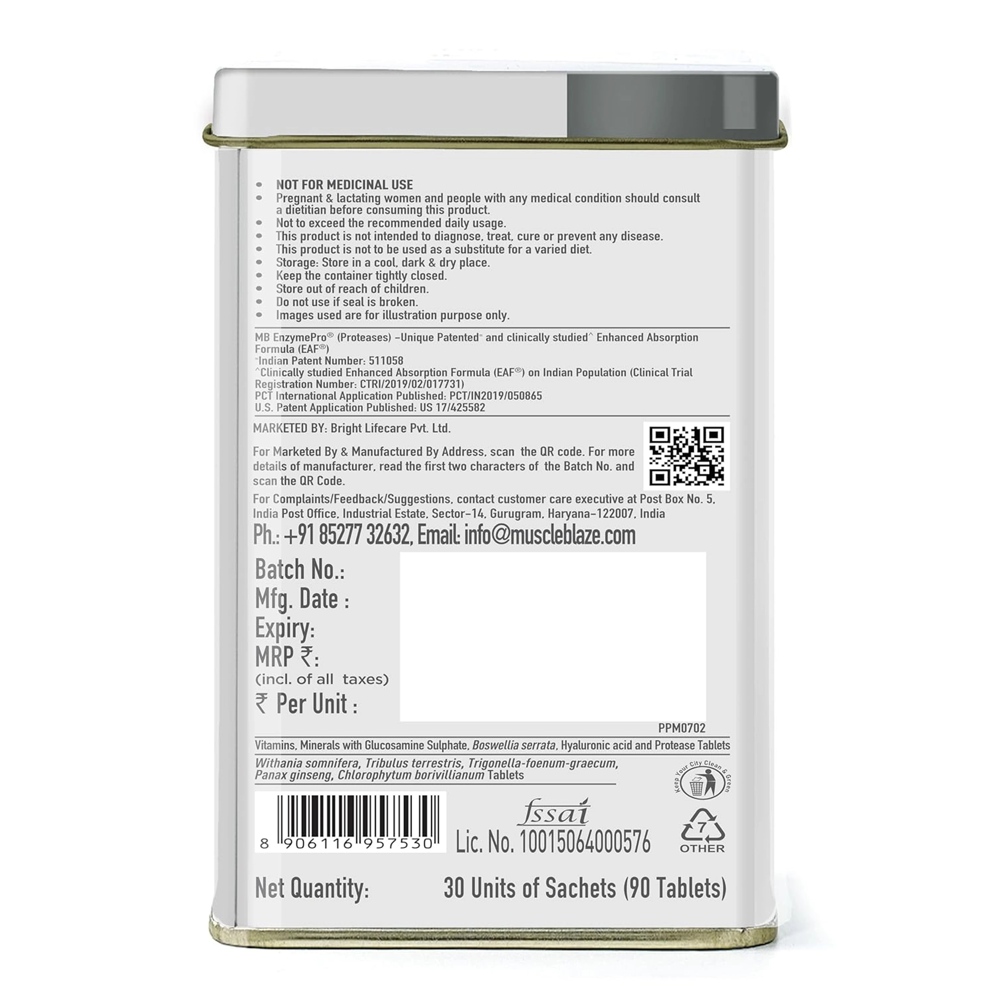 MuscleBlaze Biozyme 5-in-1 Daily Multivitamin 90 Tablets - Image 3
