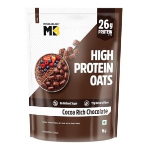 MuscleBlaze High Protein Oats (Cocoa Rich Chocolate, 1kg) | 26g Protein | Breakfast Cereals for Weight Management